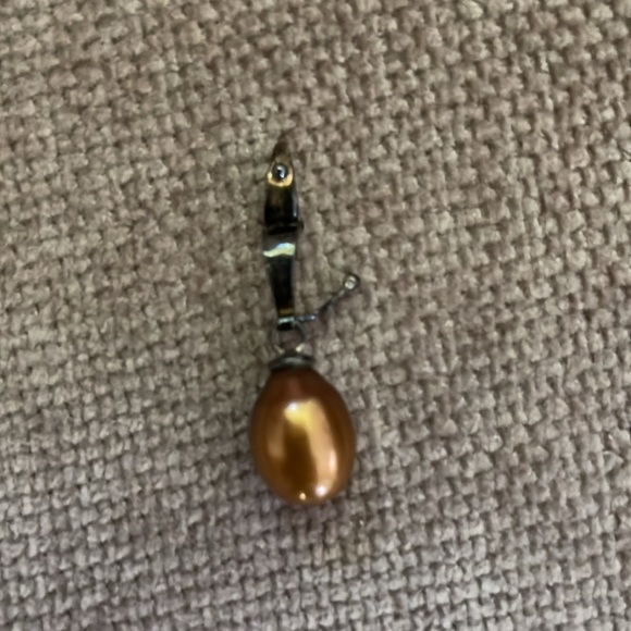 Champagne pearl necklace with removable pearl drop - Picture 4 of 8